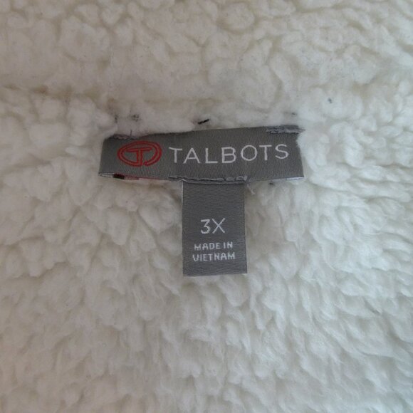 Talbots Sherpa Lined Vest Women's Plus Size 3X Blue Full Zip Warm Outdoor Preppy - Picture 7 of 8